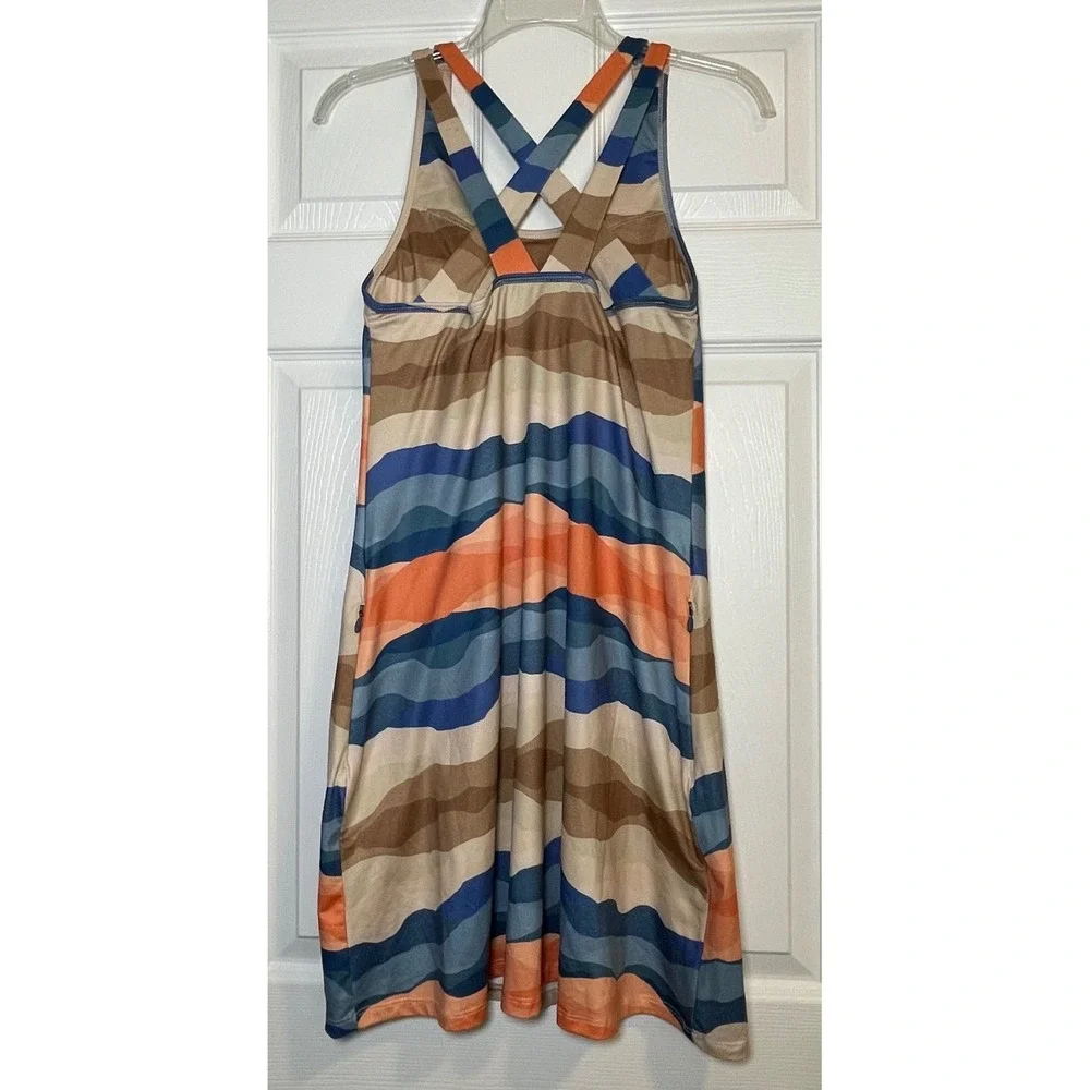 Freedom Trail Kyodan Dress Women M Multicolor Wavy Print Active Built-in Bra - Picture 4 of 9